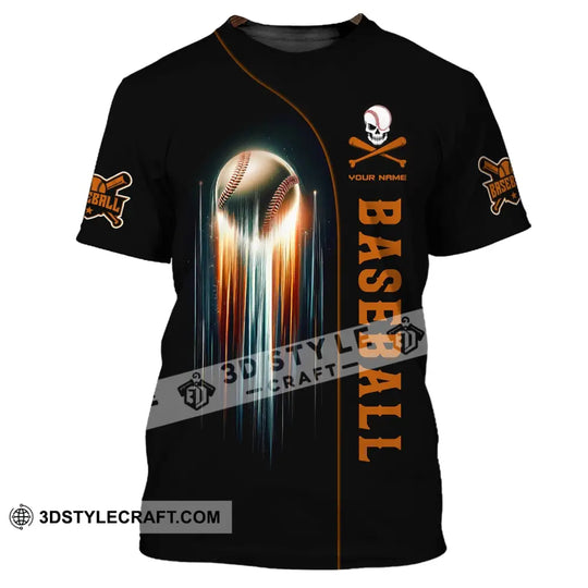 Man Shirt, Custom Name Baseball Shirt, Baseball Team T-Shirt, Baseball Skull, Gift for Baseball Players style option 2