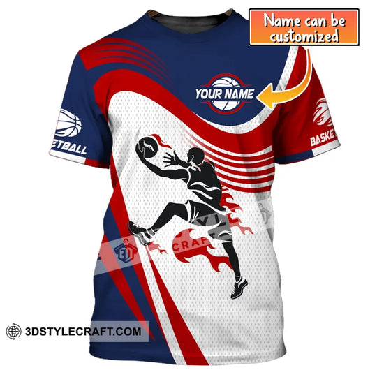 Man Shirt, Custom Name Basketball T-Shirt, Basketball Player Shirt, Gift for Basketball Lover style option 1