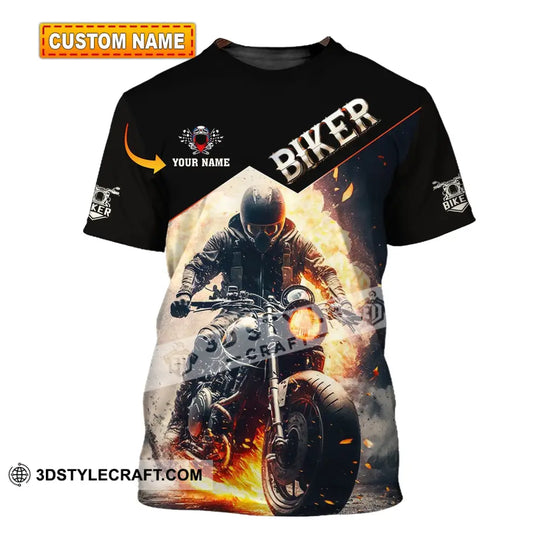 Man Shirt, Custom Name Biker Shirt, Biker Hoodie Polo Long Sleeve Shirt style option 1