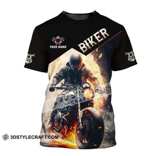 Man Shirt, Custom Name Biker Shirt, Biker Hoodie Polo Long Sleeve Shirt style option 2
