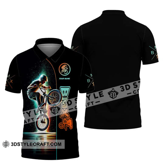 Man Shirt, Custom Name BMX Shirt, BMX Bike Gift, BMX Bike Polo Shirt Hoodie Long Sleeve style option 3