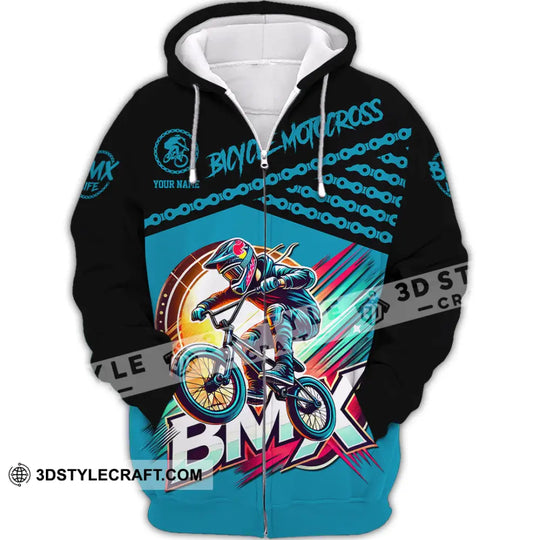 Man Shirt, Custom Name BMX Shirt, BMX Bike Polo Shirt Hoodie Long Sleeve, BMX Bike Gift style option 3