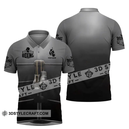 Man Shirt, Custom Name Boxing Shirt, Boxing Lover Hoodie Shirt Polo Long Sleeve, Gift for Boxing Players style option 4