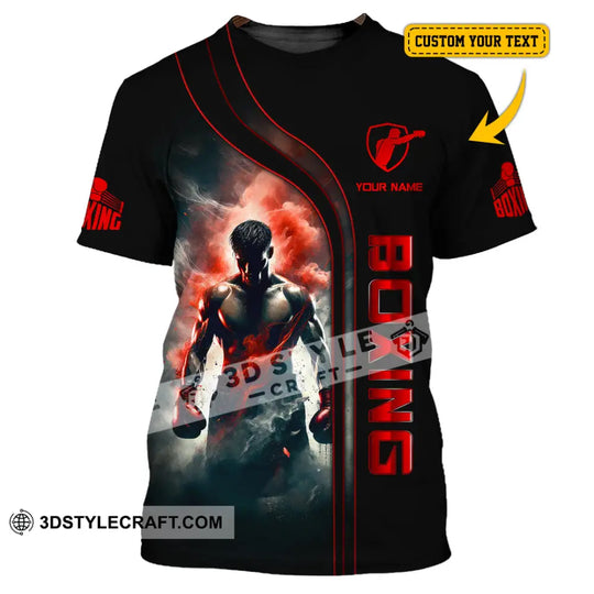 Man Shirt, Custom Name Boxing Shirt, Boxing Lover Hoodie Shirt Polo Long Sleeve, Gift for Boxing Players style option 1