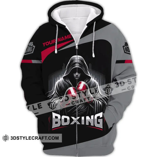 Man Shirt, Custom Name Boxing Shirt, Boxing Polo Hoodie Shirt, Gift for Boxing Lover style option 3