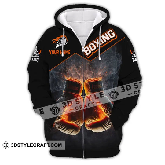 Man Shirt, Custom Name Boxing Shirt, Boxing Polo Long Sleeve, Gift Boxing Players style option 2