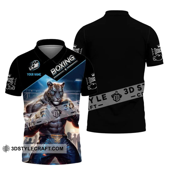 Man Shirt, Custom Name Boxing Shirt, Boxing Polo Long Sleeve, Boxing Gift style option 4