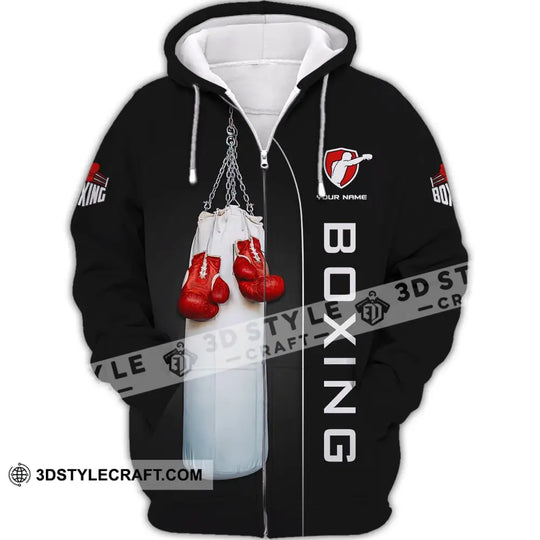 Man Shirt, Custom Name Boxing T-Shirt, Boxing Hoodie Polo Shirt, Gift for Boxing Lover style option 3