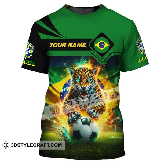 Man Shirt, Custom Name Brazil Football Shirt, Soccer T-Shirt, Gift for Football Lover style option 2