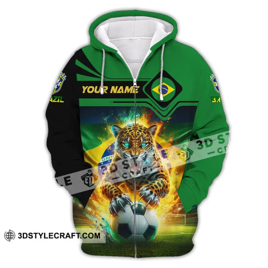 Man Shirt, Custom Name Brazil Football Shirt, Soccer T-Shirt, Gift for Football Lover style option 3