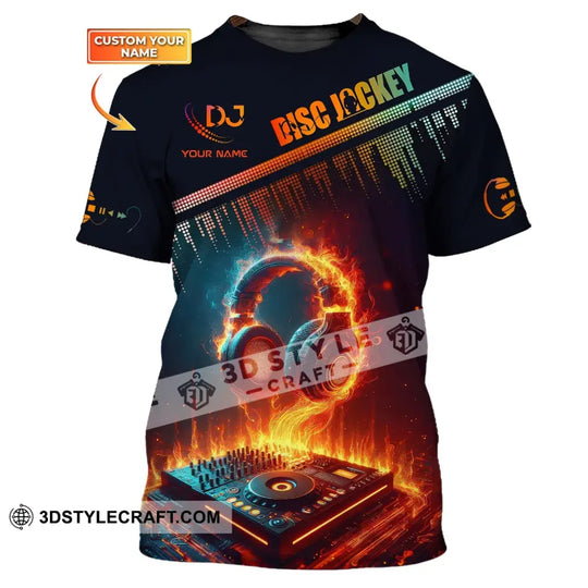 Man Shirt, Custom Name Disc Jockey T-Shirt, Music Lover Shirt, Gift For DJ style option 1