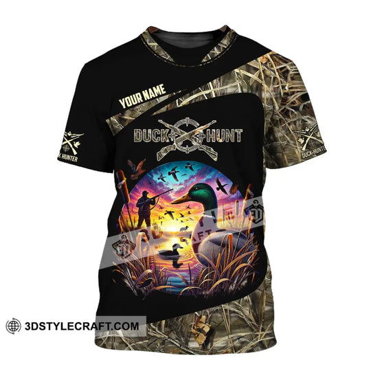 Man Shirt, Custom Name Duck Hunter Shirt, Duck Hunting T-Shirt Hoodie Long Sleeve Shirt style option 2
