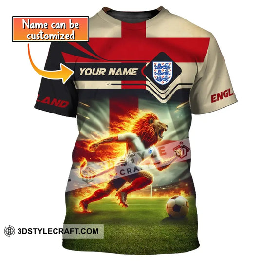 Man Shirt, Custom Name England Football Shirt, Soccer T-Shirt, Gift for Football Lover style option 1