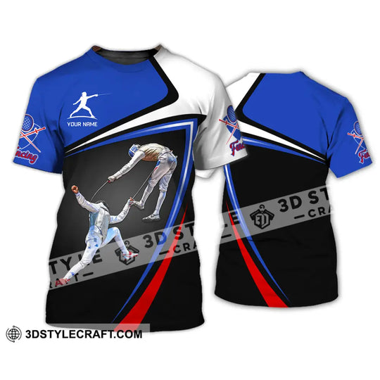 Man Shirt, Custom Name Fencing Shirt, Fencing Sport Tee, Gift for Fencing Lover style option 2