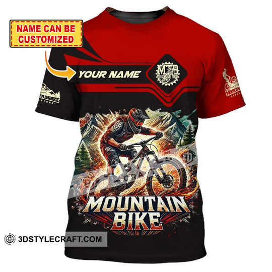 Man Shirt, Custom Name Shirt for Mountain Bike Lover, Mountain Bike Gift, Mountain Bike Hoodie Long Sleeve Shirt style option 1