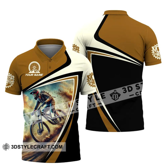 Man Shirt, Custom Name Shirt for Mountain Bike Lover, Mountain Bike Gift, Mountain Bike Polo Long Sleeve Shirt style option 4