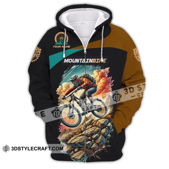 Man Shirt, Custom Name Shirt for Mountain Bike Lover, Mountain Bike Gift, Mountain Bike Polo Long Sleeve Shirt style option 3