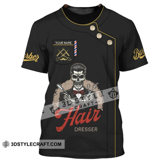 Man Shirt, Custom Name Hairdresser Shirt, Hairstylist Apparel, T-Shirt For Barber Shop style option 2