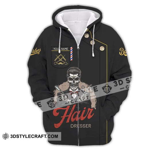 Man Shirt, Custom Name Hairdresser Shirt, Hairstylist Apparel, T-Shirt For Barber Shop style option 3