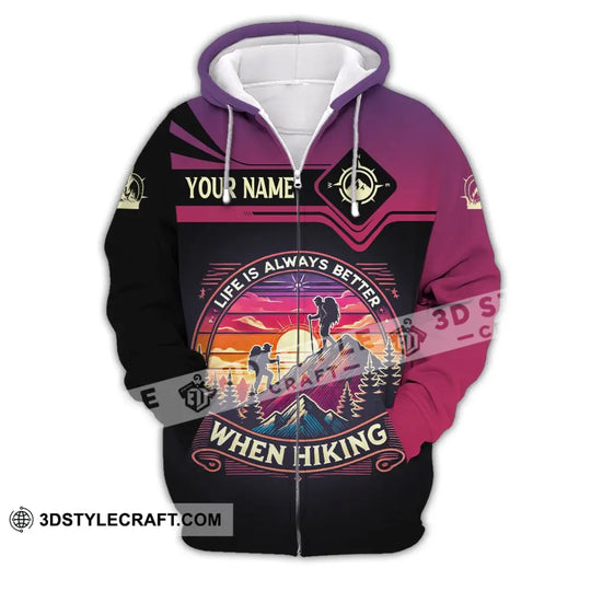 Man Shirt, Custom Name Hiking Shirt, Hiking Polo Long Sleeve, Hiking Gift style option 2