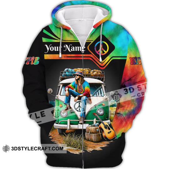 Man Shirt, Custom Name Hippie T-Shirt, Hippie Hoodie Long Sleeve Shirt, Retro Hippie Clothing style option 2