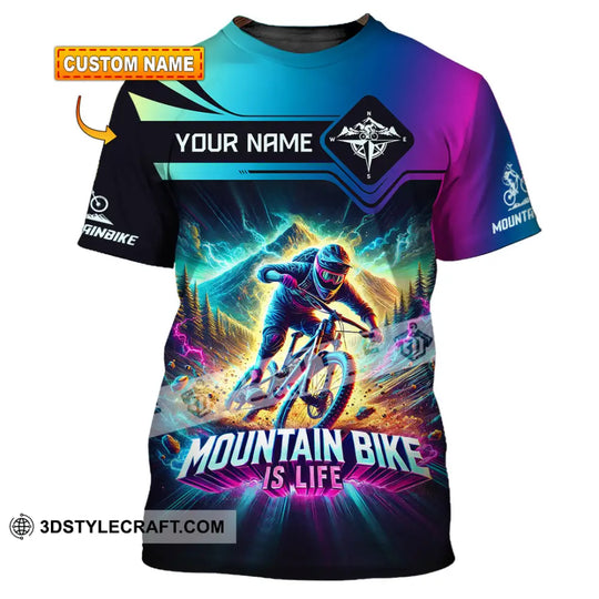 Man Shirt, Custom Name Mountain Bike Shirt, Mountain Bike Lover Hoodie Shirt Polo Long Sleeve Shirt style option 1