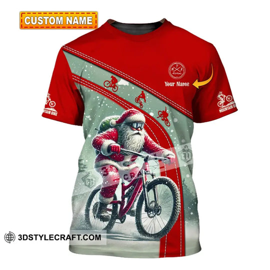Man Shirt, Custom Name Mountain Bike Shirt, Mountain Bike Lover T-Shirt, Christmas Gift style option 1