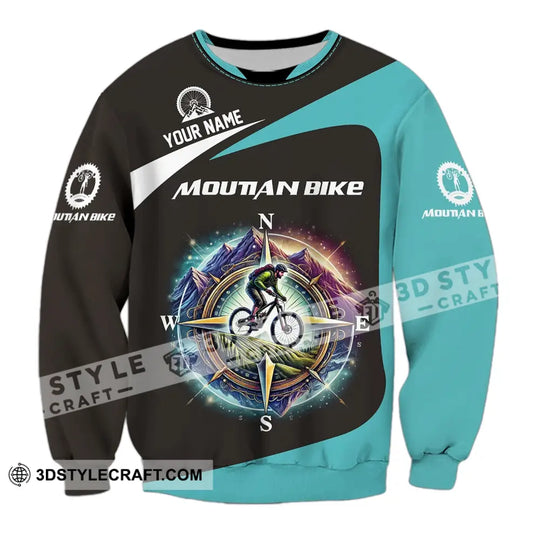 Man Shirt, Custom Name Mountain Bike Shirt, Mountain Bike Polo Long Sleeve, Mountain Bike Gift style option 4