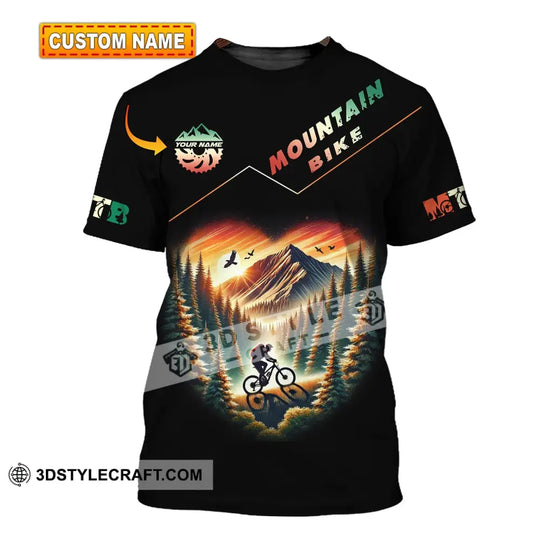 Man Shirt, Custom Name Mountain Bike Shirt, Mountain Bike Polo Long Sleeve, Mountain Bike Gift style option 1