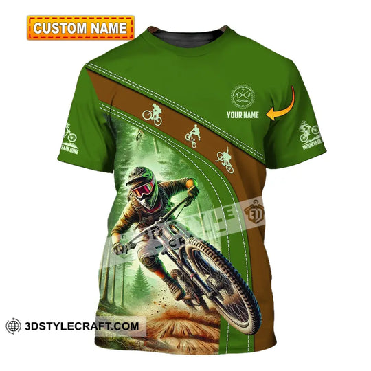 Man Shirt, Custom Name Mountain Bike Shirt, Mountain Bike Polo Long Sleeve, Mountain Bike Gift style option 1