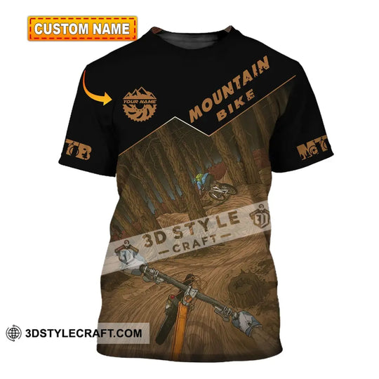 Man Shirt, Custom Name Mountain Bike Shirt, Mountain Bike Polo Long Sleeve, Mountain Bike Gift style option 1