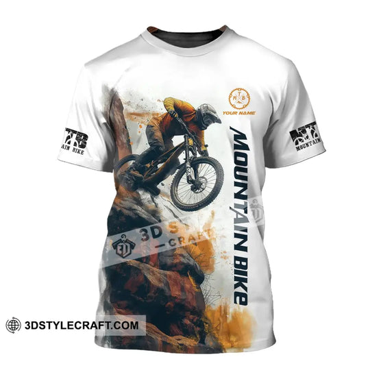 Man Shirt, Custom Name Mountain Bike Shirt, Mountain Bike Polo Long Sleeve, Mountain Bike Gift style option 2
