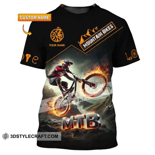 Man Shirt, Custom Name Mountain Biker Shirt, Mountain Bike Lover Hoodie Shirt Polo Long Sleeve Shirt style option 1