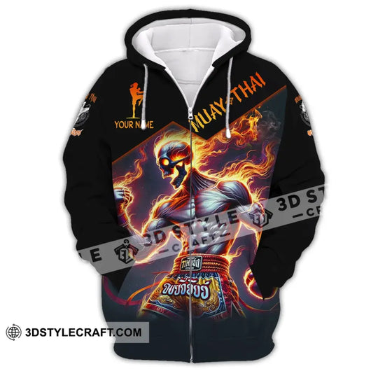 Man Shirt, Custom Name Muay Thai Shirt, Muay Thai Hoodie Polo Long Sleeve Shirt style option 3