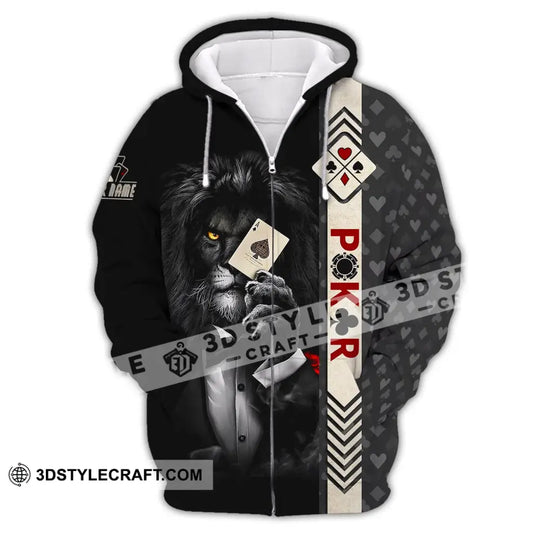 Man Shirt, Custom Name Poker T-Shirt, Poker Lion, Casino Shirt, Poker Gift style option 3