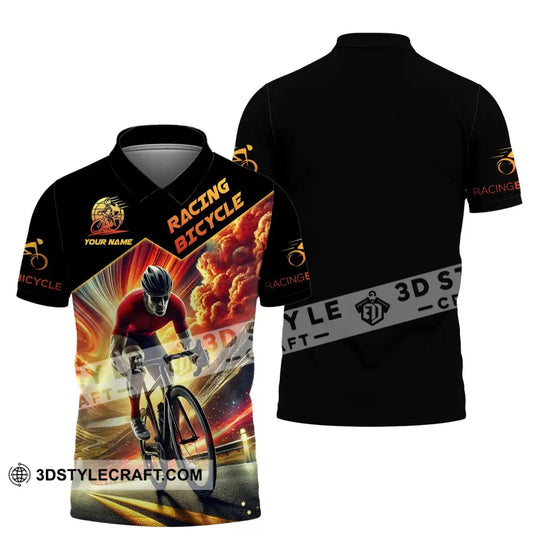 Man Shirt, Custom Name Racing Bicycle Shirt,  Racing Bicycle Hoodie Shirt Polo Long Sleeve Shirt style option 4