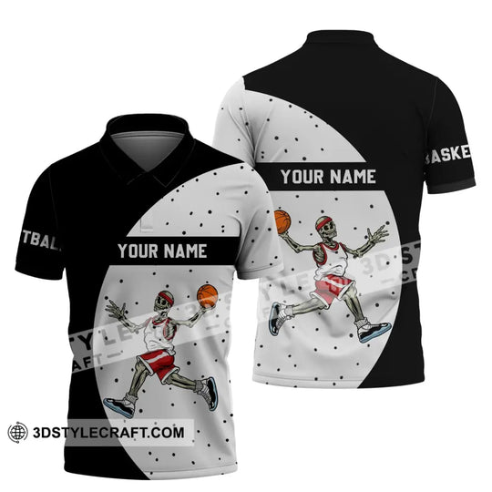 Man Shirt - Custom Name T-Shirt - Basketball Skeleton Clothing style option 4