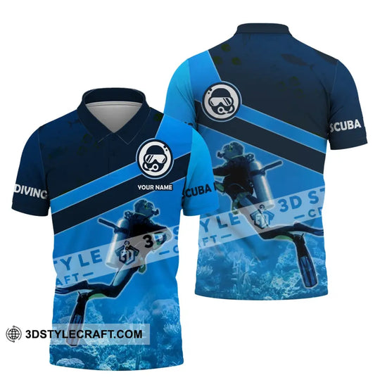 Man Shirt - Custom Name T-Shirt - Scuba Diving Clothing style option 4