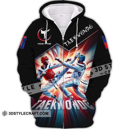 Man Shirt, Custom Name Taekwondo Shirt, Taekwondo Lover Hoodie Shirt Polo Long Sleeve Shirt style option 3