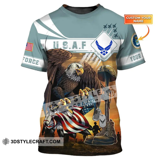 Man Shirt, Custom Name U.S.A.F, Air Forces Shirt, Veteran Shirts, USAF T-Shirt style option 1