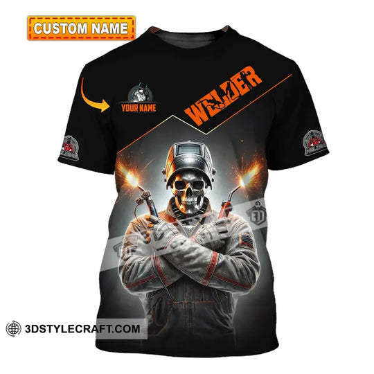 Man Shirt, Custom Name Welder Shirt, Welder Hoodie Polo Long Sleeve Shirt style option 1