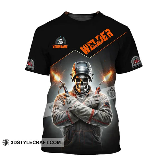 Man Shirt, Custom Name Welder Shirt, Welder Hoodie Polo Long Sleeve Shirt style option 2