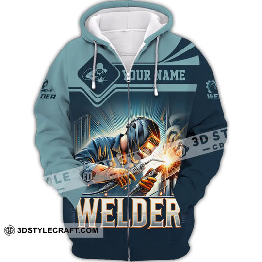 Man Shirt, Custom Name Welder Shirt, Welder Polo Long Sleeve Shirt, Gift for Welder style option 3