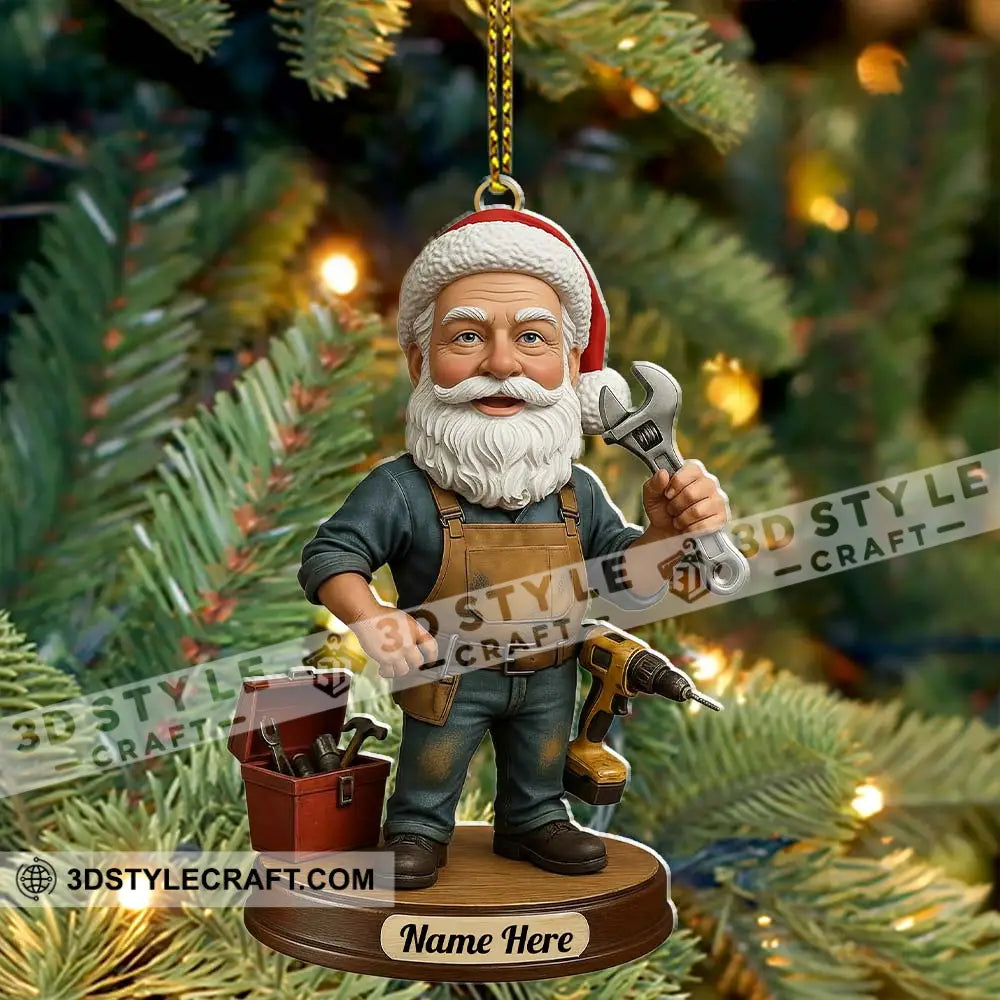 Mechanic Santa Home Decor Christmas Ornament Personalized Ornament Ornament