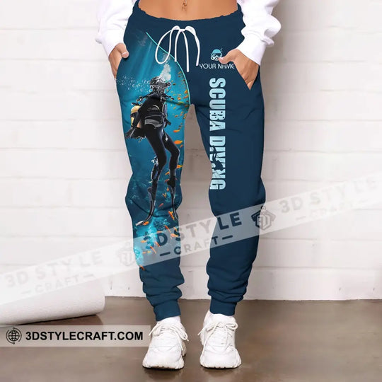 Men Pants - Custom Text Pants, Scuba Diving Lover Pants style option 2