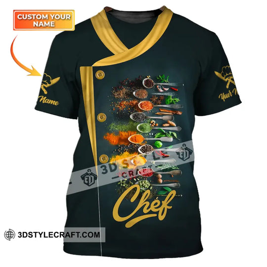 Men Shirt - Custom Name Shirt - Chef Shirt With Cooking Spices style option 1
