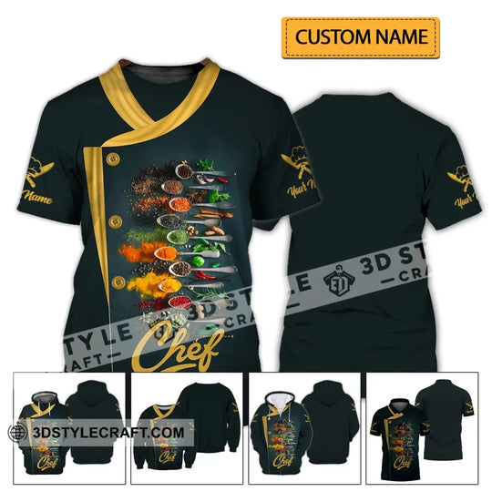 Men Shirt - Custom Name Shirt - Chef Shirt With Cooking Spices style option 2