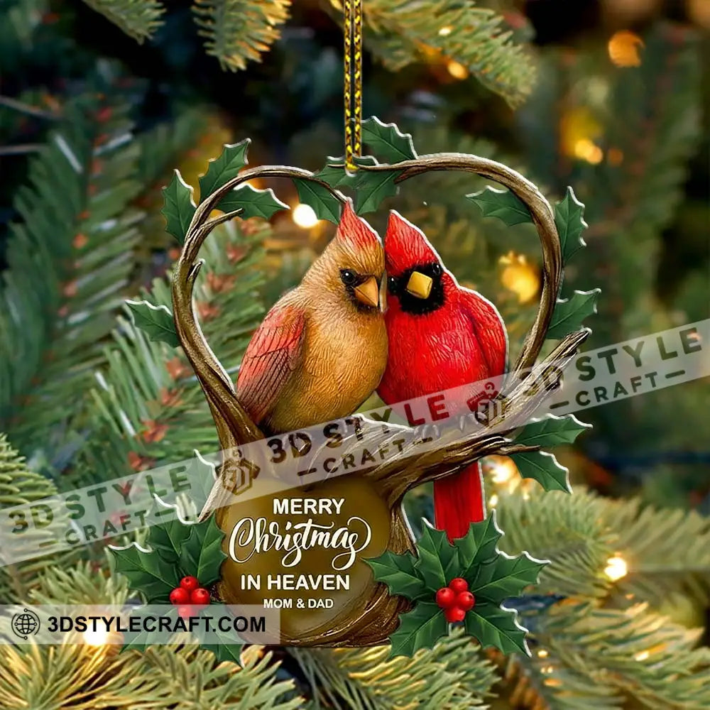 Merry Christmas In Heaven Mom & Dad Home Decor Christmas Ornament Personalized Ornament Ornament