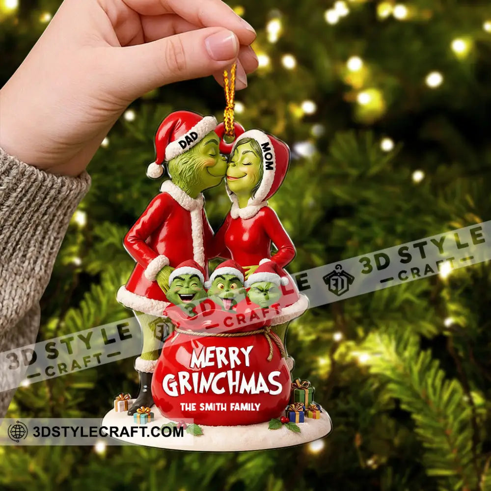 Merry Grinchmas Family Christmas Home Decor Christmas Ornament Personalized Ornament Ornament