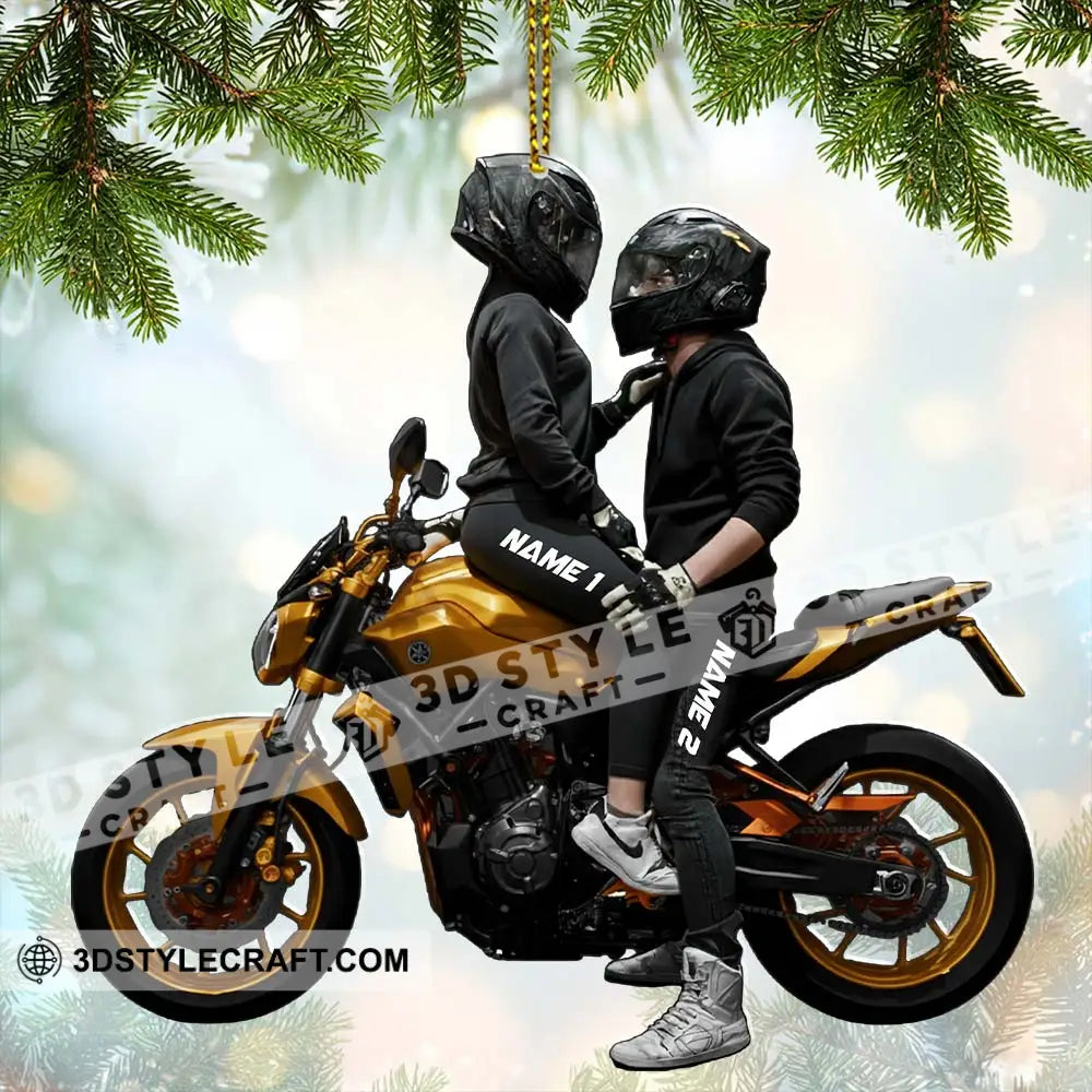 Motorbike Couple Home Decor Christmas Ornament Personalized Ornament Ornament